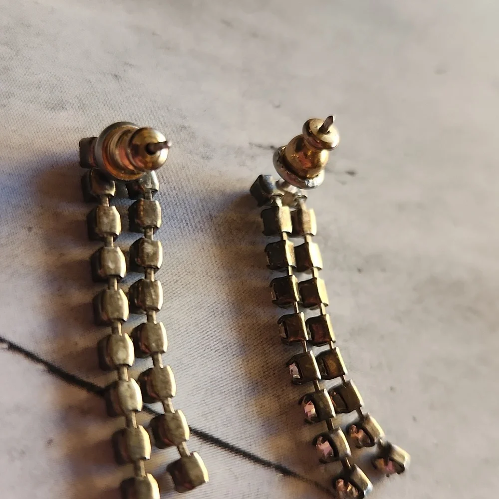 rhinestone drop earrings - Picture 6 of 7